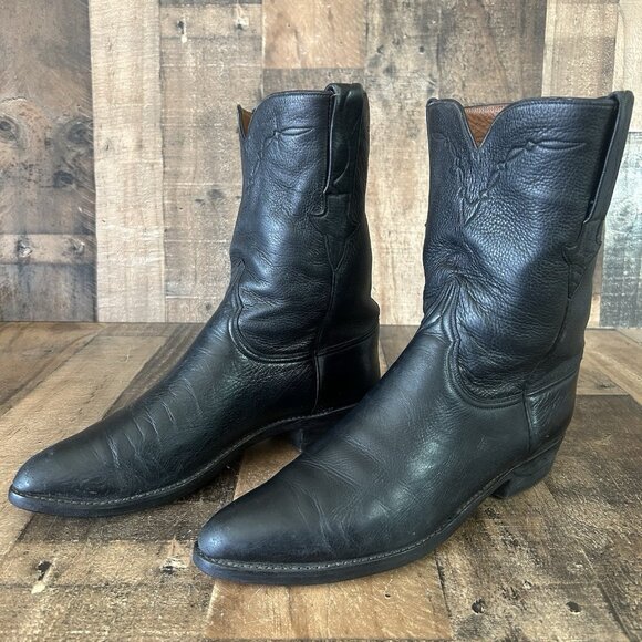 Lucchese Classics L818128 Soft Leather Black Western Cowboy Boots Mens 10.5 D - Picture 9 of 12